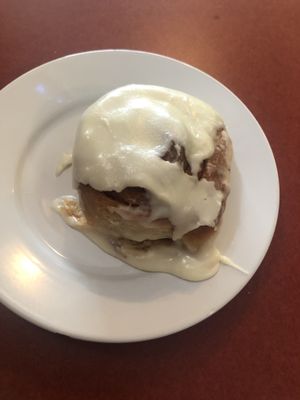 Yummy cinnamon roll! at Flora Kitchenette in Louisville