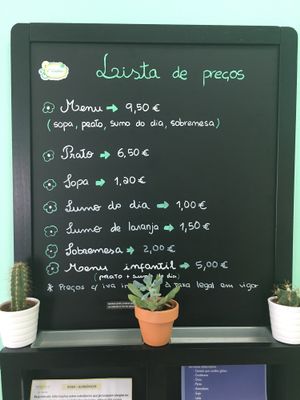 Menu of the day at O Canteiro in Setubal