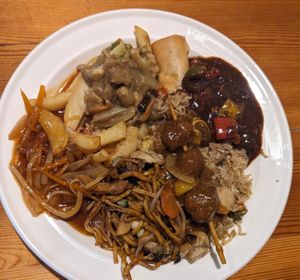 Meal on plate  at Harvest Vegetarian Kitchen in Wrexham