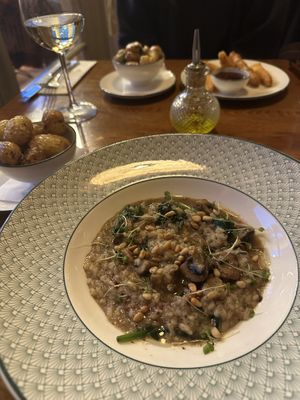 Risotto with herby potatoes   at The Cosy Club in Bath