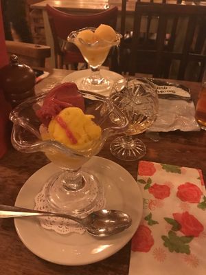 Vegan sorbet at The Cosy Club in Bath