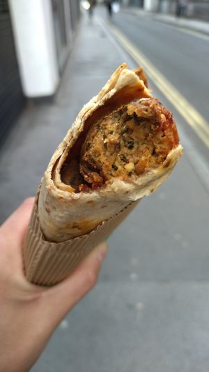 Hot wrap with falafel at Pret a Manger - Broadwick St in London