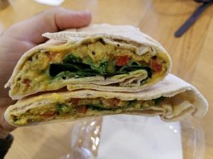 Chana chaat  flat bread at Pret a Manger - Broadwick St in London