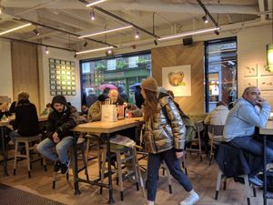 Seating in Shop at Pret a Manger - Broadwick St in London