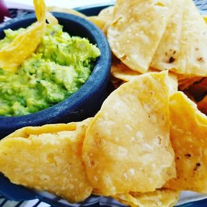 Guac and chips at La Mexicana in Newport