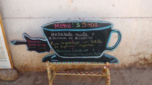 Vegan Lunch menu for $5.400 at Bum Kaldi in San Pedro De Atacama