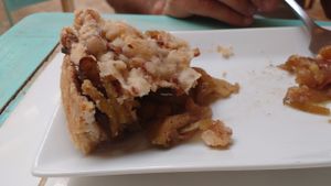 Vegan apple pie at Bum Kaldi in San Pedro De Atacama