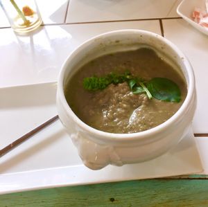 lentil soup cream  at Bum Kaldi in San Pedro De Atacama
