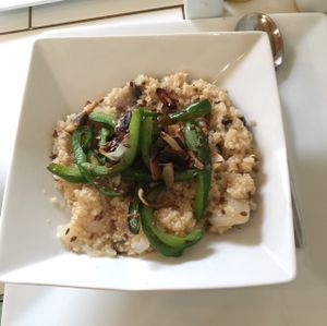 vegan quinoa 'rissoto' at Bum Kaldi in San Pedro De Atacama