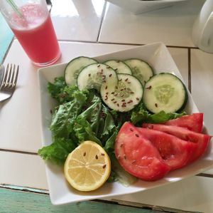 salad from the daily menu at Bum Kaldi in San Pedro De Atacama