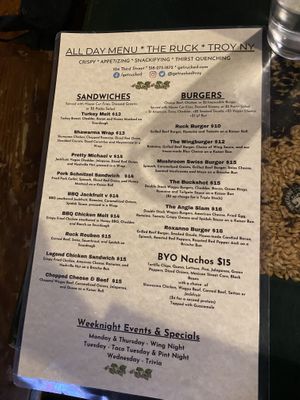 Menu page 1   at The Ruck in Troy