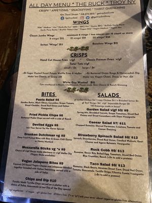 Menu page 2  at The Ruck in Troy