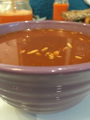 Potzole, traditional Mexican dish made vegan here  at Sirena Morena in Cancun