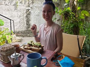 She added jackfruit to the hummus and avocado toast to really send it! at Sirena Morena in Cancun