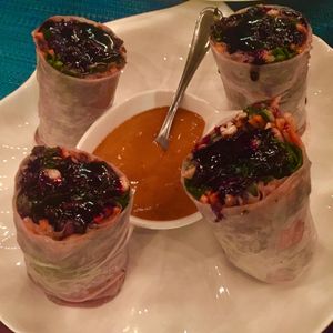 Veggie roll. Very tasty! at Sirena Morena in Cancun