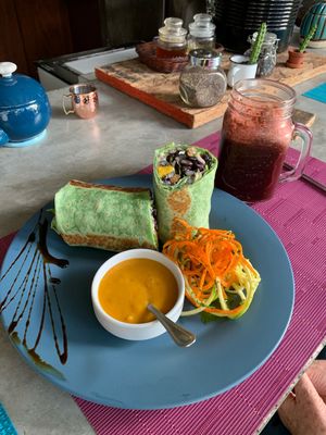 Tropical wrap is so delicious! at Sirena Morena in Cancun
