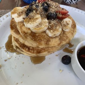 Vegan pancakes at Sirena Morena in Cancun