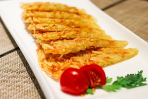 Lotus Root Pancakes at Old Wood Village in Dubai