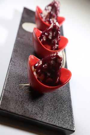 Home Made blueberry icecream at Old Wood Village in Dubai