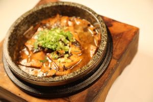 Clay pot tofu with  Preserved vegetable at Old Wood Village in Dubai