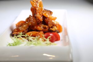 Fried mushrooms at Old Wood Village in Dubai