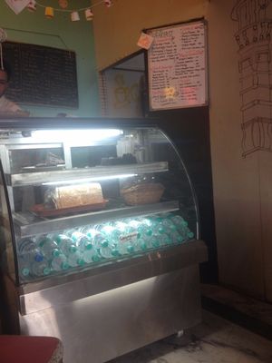 Display case at Grasswood Cafe in Udaipur