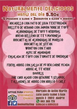 leaflet at Bee Healthy Shop in Madrid