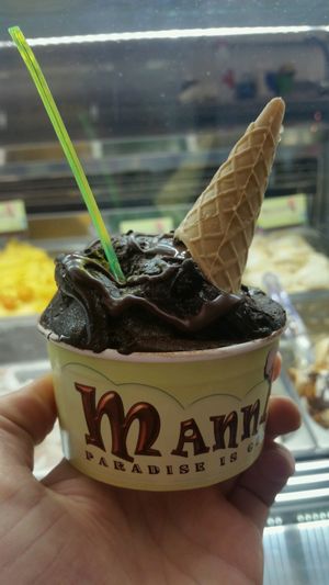 Chocolate gelato  at Manna Gelats in Barcelona