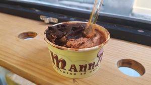 Dark chocolate and chocolate orange at Manna Gelats in Barcelona