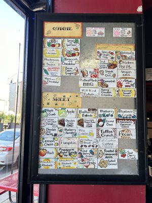 Menu board  at Dangerously Delicious Pies - O'Donnell St in Baltimore