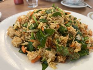Spicy fried rice with veggies & tofu  at Cafe Tibet in Berkeley