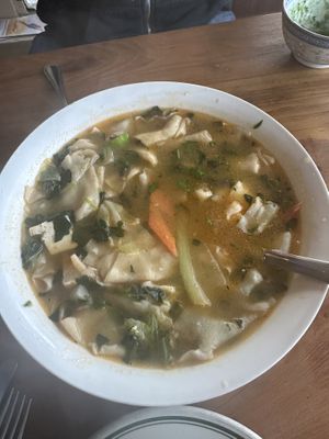 Noodle dish - you can ask for hot sauce on the side   at Cafe Tibet in Berkeley