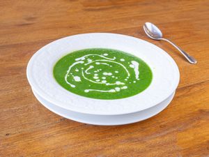 Spinach soup at Cafe Tibet in Berkeley