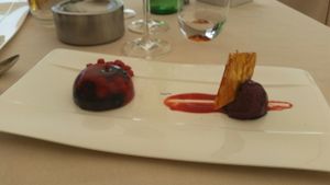 Wild berries sorbetto and aspic at La Terrazza in Asolo