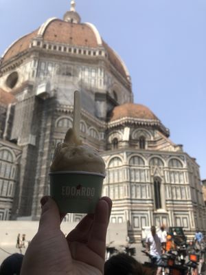Banana gelato by the duomo  at Edoardo - Piazza del Duomo in Florence