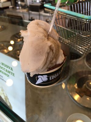 Banana and chocolate ice cream - organic and so good! at Edoardo - Piazza del Duomo in Florence