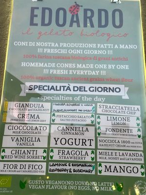 Menu  at Edoardo - Piazza del Duomo in Florence