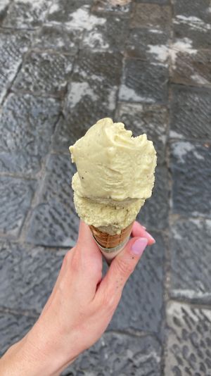 Pistachio ice cream   at Edoardo - Piazza del Duomo in Florence