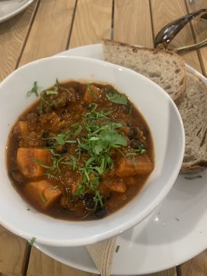 Sweet potato & black bean chilli   at Sheaf Street Health Store in Daventry