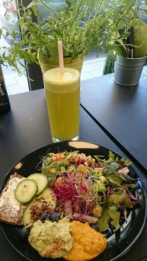 vegan buffet ***** at Juicebar Truth Health Spirit in Malmo