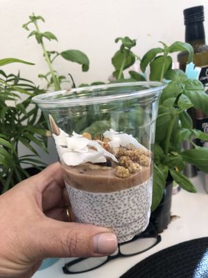 Con chia semilla y leche de coco 🥥  at Juicebar Truth Health Spirit in Malmo