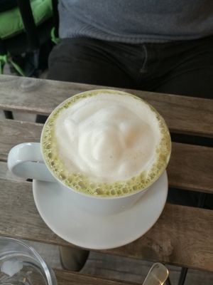 Matcha Chai Latte with soy milk at Taste in Luebeck