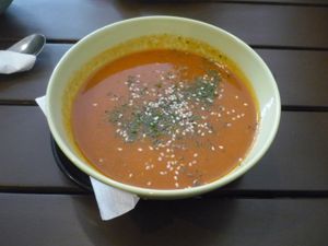 Tomato soup with lemongrass at Taste in Luebeck