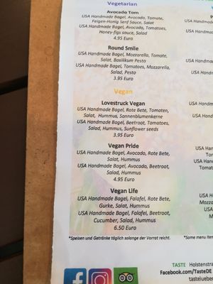 Vegan menu at Taste in Luebeck