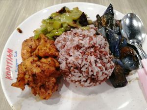Movk chicken, bitter gourd and eggplants at SuManYuan 素满园 - Plaza Singapura in Central Singapore