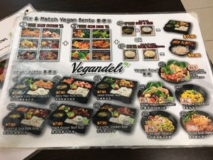 menu at Vegandeli in Central Singapore