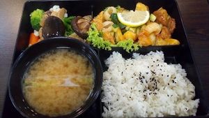Lemon Chicken Bento at Vegandeli in Central Singapore