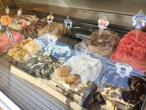 Vegan ice cream labelled  at N'Ice Cream in Armacao De Pera