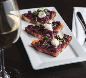 Roasted Beet Toast at Harvest Seasonal Grill & Wine Bar in Moorestown