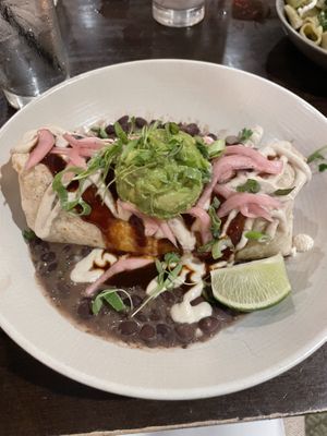 Vegan brick oven chimichanga  at Harvest Seasonal Grill & Wine Bar in Moorestown